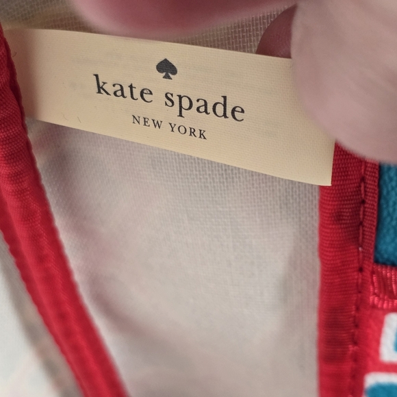 Kate Spade Moroccan Market Expandable Tote Bag In Turqouise/Flame Shoulder Bag - Picture 16 of 16